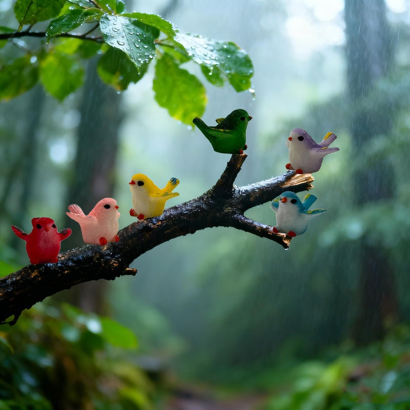 HYSTYLE 22pcs Bird Decorative Figurines, Simulation Miniature Bird Figurines for Fairy Garden Micro Landscape Decoration - Image 2
